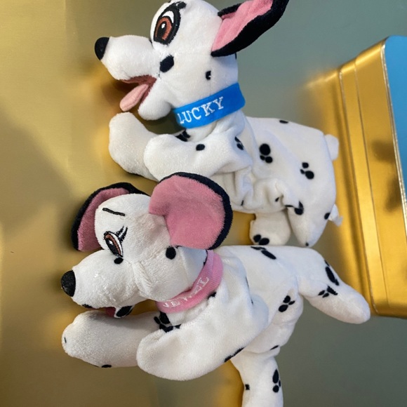 DISNEY STORE 90s COLLECTIBLE 101 DALMATIANS BEAN BAG PLUSH LUCKY & JEWEL PUPPIES - Picture 8 of 16